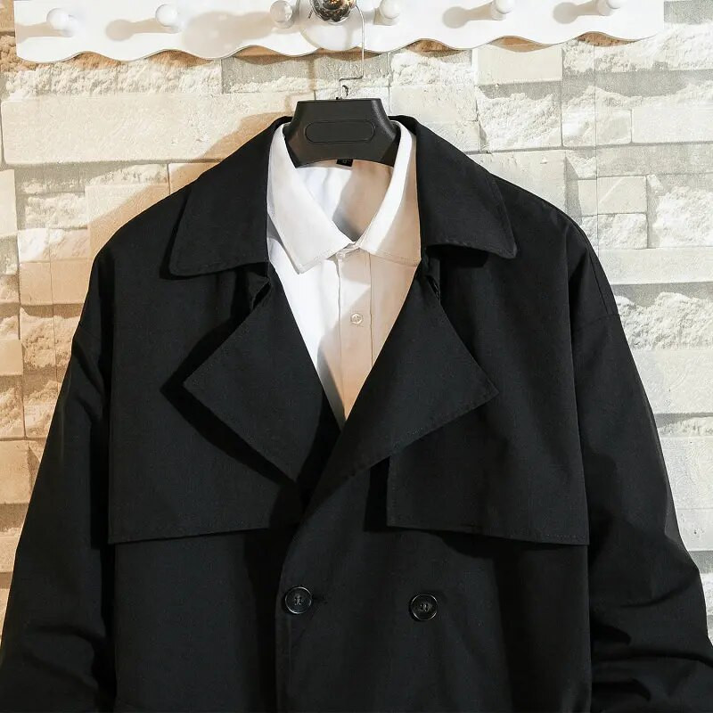 Korea moe kevadmantel Meeste tuulejakk Trenchcoat Meeste Smart Casual lahtine pikk mantel Tänavarõivad, suur suurus 5XL