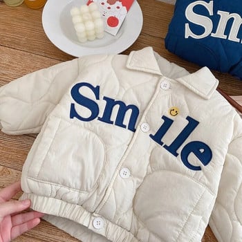 Μόδα Παιδικά Αγόρια Χειμερινό παλτό 0-5 ετών Μικρό παιδί Παιδικό μακρυμάνικο γράμμα εκτύπωσης Thicken Down Εξωτερικά ρούχα Χειμερινά ζεστά ρούχα