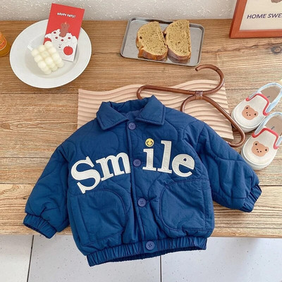 Μόδα Παιδικά Αγόρια Χειμερινό παλτό 0-5 ετών Μικρό παιδί Παιδικό μακρυμάνικο γράμμα εκτύπωσης Thicken Down Εξωτερικά ρούχα Χειμερινά ζεστά ρούχα