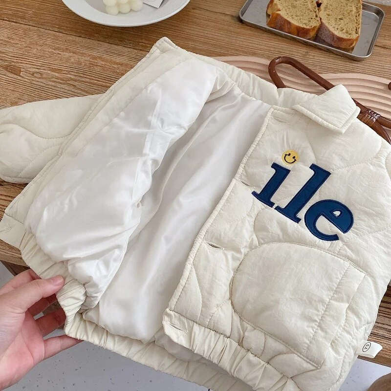 Μόδα Παιδικά Αγόρια Χειμερινό παλτό 0-5 ετών Μικρό παιδί Παιδικό μακρυμάνικο γράμμα εκτύπωσης Thicken Down Εξωτερικά ρούχα Χειμερινά ζεστά ρούχα