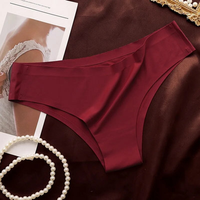 Õmblusteta aluspüksid Üliõhukesed stringid Naistele jääsiidist aluspesu Seksikad spordipüksid madala vöökohaga G-string naiste pehmed soliidsed tangad