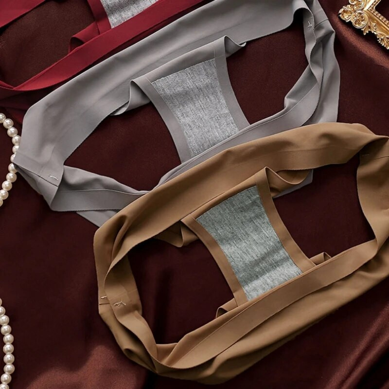 Õmblusteta aluspüksid Üliõhukesed stringid Naistele jääsiidist aluspesu Seksikad spordipüksid madala vöökohaga G-string naiste pehmed soliidsed tangad