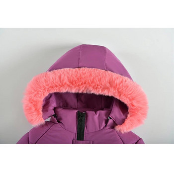 Зимни момичета плюс кадифени топли палта Детски удебелени пухени якета с качулка Детски дрехи Модни дълги паркове за момичета 4-12 години