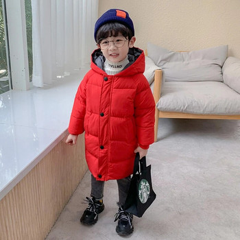 Χειμερινό μπουφάν για αγόρια κορίτσια χοντρή ζεστή κουκούλα μακρυά 2-10 χρονών μωρό κορεάτικη έκδοση υψηλής ποιότητας παιδικά ρούχα
