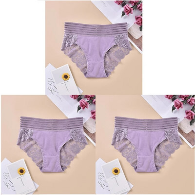Chiloți din dantelă florală, 3/6 buc, lenjerie de corp pentru femei, lenjerie sexy transparentă, fără cusături, cu talie joasă, slip pentru femei.