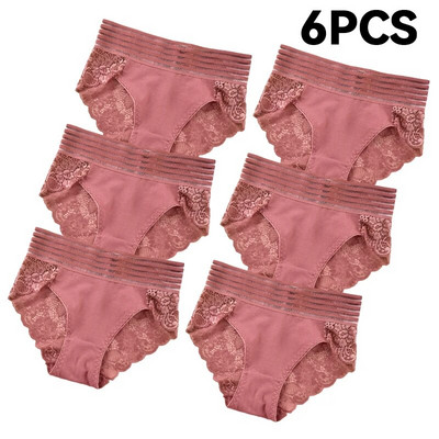 Chiloți din dantelă florală, 3/6 buc, lenjerie de corp pentru femei, lenjerie sexy transparentă, fără cusături, cu talie joasă, slip pentru femei.