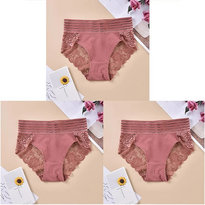 Chiloți din dantelă florală, 3/6 buc, lenjerie de corp pentru femei, lenjerie sexy transparentă, fără cusături, cu talie joasă, slip pentru femei.