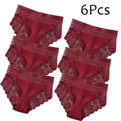 Chiloți din dantelă florală, 3/6 buc, lenjerie de corp pentru femei, lenjerie sexy transparentă, fără cusături, cu talie joasă, slip pentru femei.