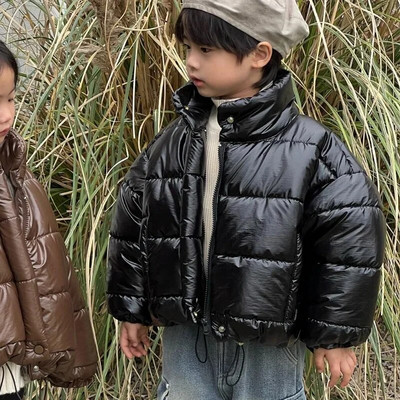 Lasteriided Laste vabaaja suleparkad Korea stiilis 2023. aasta sügistalv uus puuvillase polsterdatud tepitud mantel Paks soe mantel