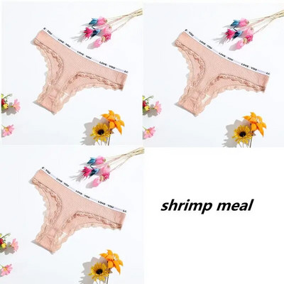 3-osalised stringid puuvillased seksikad naiste aluspüksid Naiste aluspesu madala vöökohaga ühevärvilised lühikesed püksid must nähtamatu aluspesu pits pits T-st