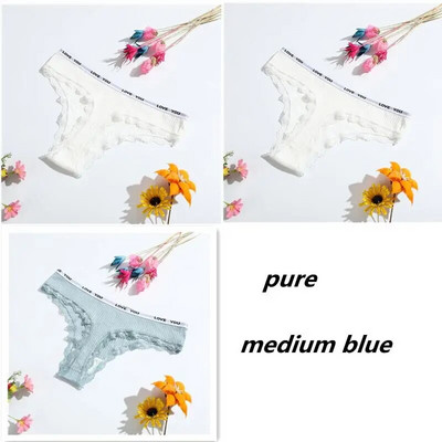 3-osalised stringid puuvillased seksikad naiste aluspüksid Naiste aluspesu madala vöökohaga ühevärvilised lühikesed püksid must nähtamatu aluspesu pits pits T-st