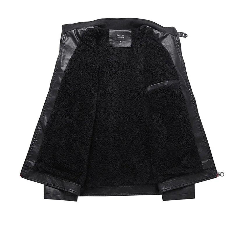 Motocykel bunda Zimná pánska kožená bunda s fleecovou podšívkou Vonkajšia nepremokavá vetrovka Vojenská taktická bunda PU kožená tenká