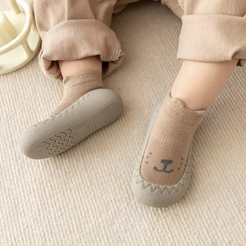 Бебешки чорапи Обувки Бебешки сладки анимационни детски момчешки обувки Мека гумена подметка Детски подови маратонки BeBe Буйки Toddler Girls First Walker