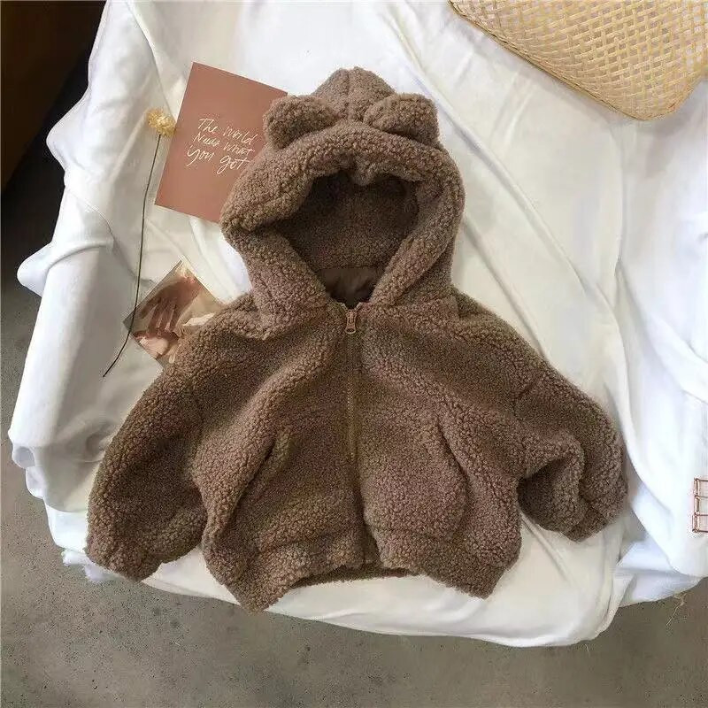 Téli gyerek vastag polár dzseki gyermek kapucnis pulcsi hosszú ujjú ruhák alkalmi cipzáras kabát ősz baba lányok kapucnis felsőruházat fiúknak parkák