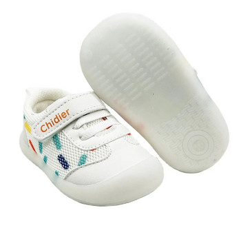 Βρεφικά παπούτσια για μωρά για αγόρια πολύχρωμα πουά για με λαστιχένιες σόλες αντιολισθητικά Velcro αντικραδασμικά δάχτυλα για βρέφη