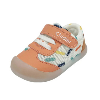 Бебе момичета момчета цветни маратонки на точки с гумени подметки нехлъзгащи се велкро пръсти против удари бебешки обувки за малко дете