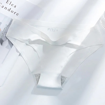 Slip invizibil Lenjerie sexy Chiloți pentru femei Lenjerie intima respirabilă fără sudură Mătase de gheață Femei Culoare uni Chiloți pentru fete