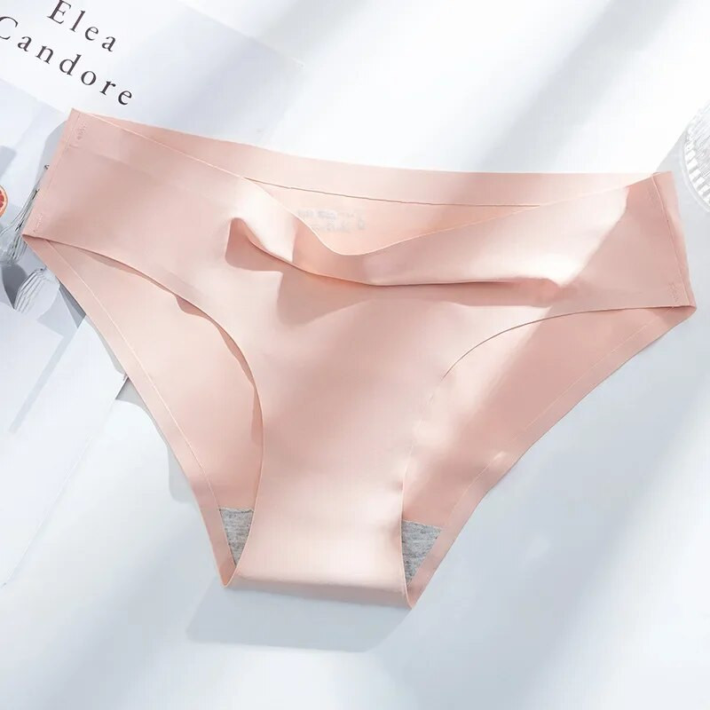 Slip invizibil Lenjerie sexy Chiloți pentru femei Lenjerie intima respirabilă fără sudură Mătase de gheață Femei Culoare uni Chiloți pentru fete