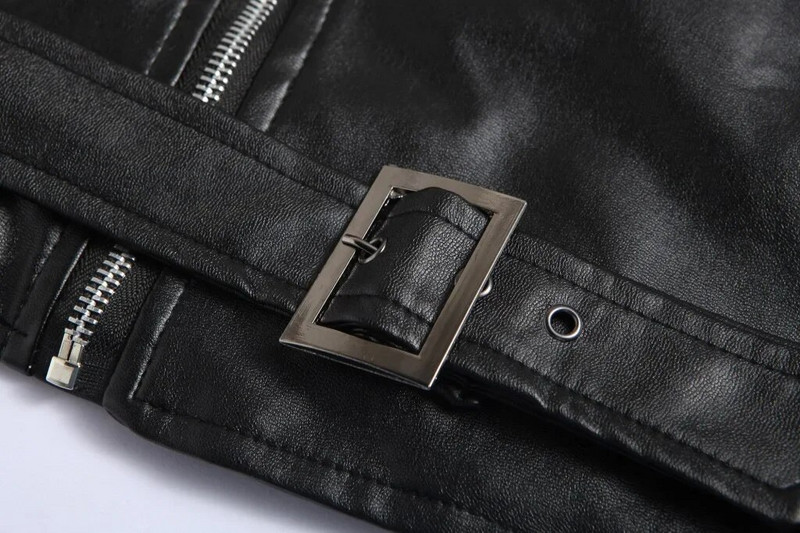 Pánska PU kožená bunda Motocyklová módna slim fit kožená bunda