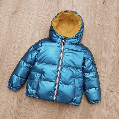 Lányok Fiúk Toll Kabát Gyerek Kapucnis dzseki 4-12 éves korig Téli gyerekek meleg kabátok Felsőruházat Hóruha Fehér kacsa pehelykabátok