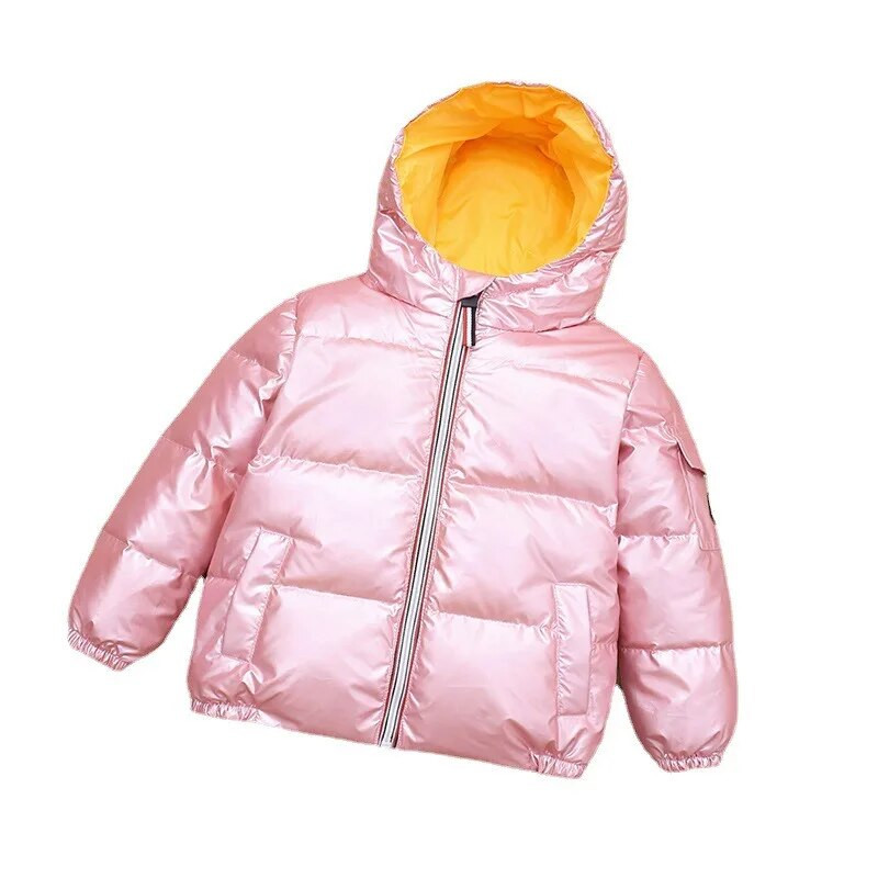 Lányok Fiúk Toll Kabát Gyerek Kapucnis dzseki 4-12 éves korig Téli gyerekek meleg kabátok Felsőruházat Hóruha Fehér kacsa pehelykabátok