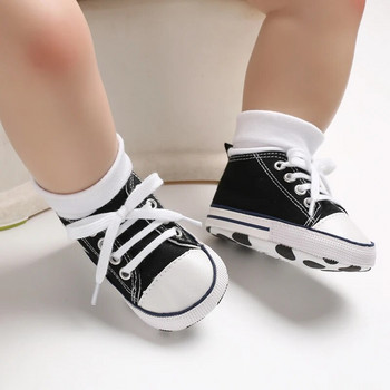 Бебешки обувки против хлъзгане за бебета Бебешки платнени класически маратонки Спортни обувки за новородени звезди Бебешки обувки за момичета Първи обувки за проходилки