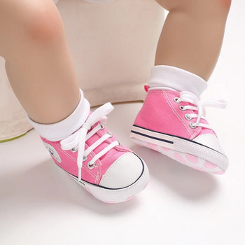 Бебешки обувки против хлъзгане за бебета Бебешки платнени класически маратонки Спортни обувки за новородени звезди Бебешки обувки за момичета Първи обувки за проходилки