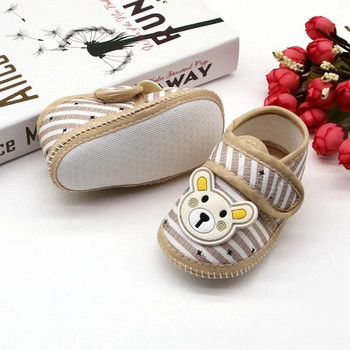 Удобни памучни обувки за есенни бебета Очарователни анимационни шарки и райета поддържат малките крачета топли и стилни