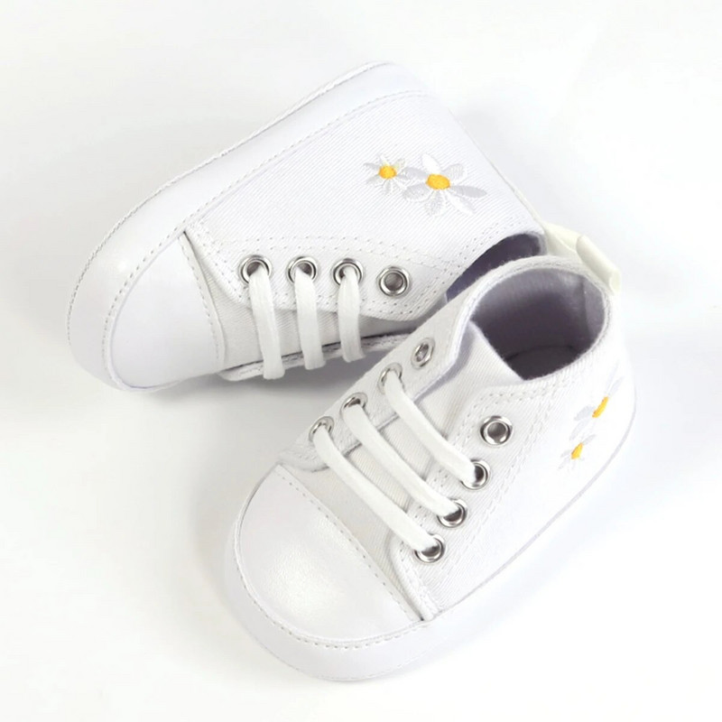 Divatos, aranyos, hímzett százszorszép tornacipő kislányoknak, könnyű, csúszásmentes cipők beltéri szabadtéri sétákhoz, minden évszakban