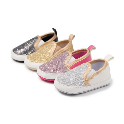 Νεογέννητο μωρό First Day Of Toddler Shoes Βρεφικά αγόρια για κορίτσια Νέες παγιέτες Σετ στόμα καθημερινά Παπούτσια μωρά Αντιολισθητικές μαλακές βαμβακερές σόλες