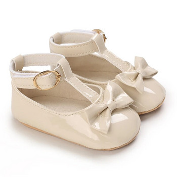 Newborn Apricot Soft and Sweet Princess Shoes за 0-1 годишно момиче с панделка и залепваща подметка Външни противоплъзгащи обувки за ходене