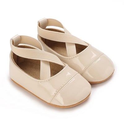 Mäkké a sladké princeznovské topánočky v marhuľovej farbe pre dievčatko vo veku 0-1 rok s mašľou a lepiacou podrážkou, protišmykové vonkajšie topánočky na chôdzu