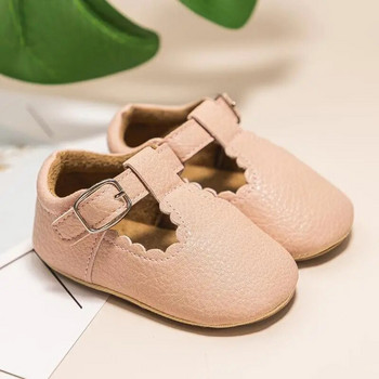 KIDSUN Обувки за новородено бебе с райета PU кожа за момче и момиче Обувки за малко дете Гумена подметка Противоплъзгащи се мокасини за първи проходилки