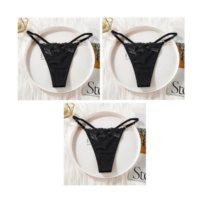 3 bucăți "reglabili" din dantelă, chiloți, lenjerie în formă de T, lenjerie moale pentru femei, sexy, respirabil, cu talie joasă, pentru fete.