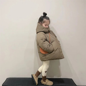 Girls Down Coat Jacket Cotton Windbreak 2023 Coffee Warm Plus Thicken Velvet Winter Outwear Παιδικά ρούχα