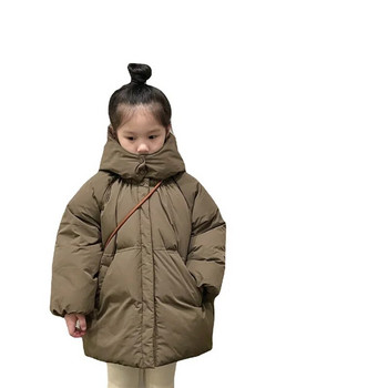 Girls Down Coat Jacket Cotton Windbreak 2023 Coffee Warm Plus Thicken Velvet Winter Outwear Παιδικά ρούχα