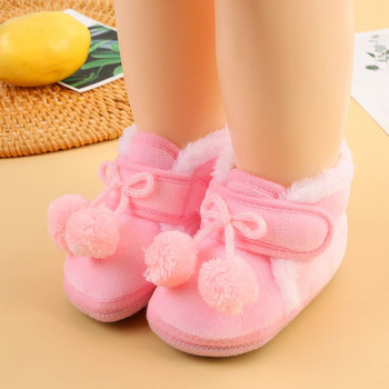 Ботуши за новородено Бебешки чорапи Обувки Момиче Зима Топли сладки Прохождащи деца Меки противоплъзгащи обувки за новородени Обувки за пълзене