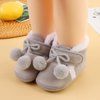 Ботуши за новородено Бебешки чорапи Обувки Момиче Зима Топли сладки Прохождащи деца Меки противоплъзгащи обувки за новородени Обувки за пълзене