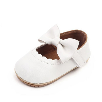Обувки за принцеса с голям лък за новородени бебета Нехлъзгащи се обувки за момичета за солидни първи стъпки Бебешки мокасини Обувки за малко дете