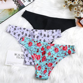 TrowBridge õmblusteta naiste aluspüksid Pehmed värvilised trükitud stringid Mugav hingav aluspesu Seksikas pesu Spordi G-Stringid