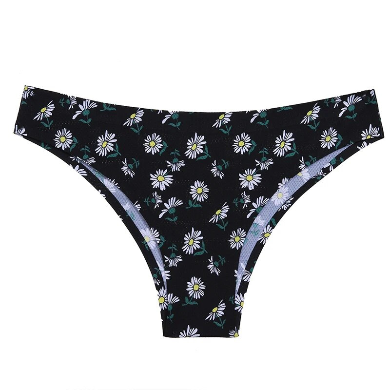 TrowBridge õmblusteta naiste aluspüksid Pehmed värvilised trükitud stringid Mugav hingav aluspesu Seksikas pesu Spordi G-Stringid