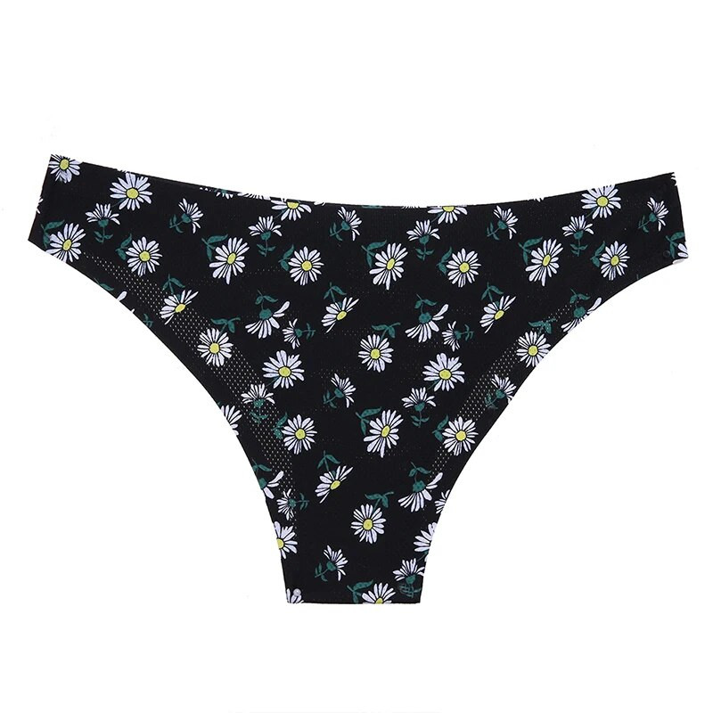 TrowBridge õmblusteta naiste aluspüksid Pehmed värvilised trükitud stringid Mugav hingav aluspesu Seksikas pesu Spordi G-Stringid
