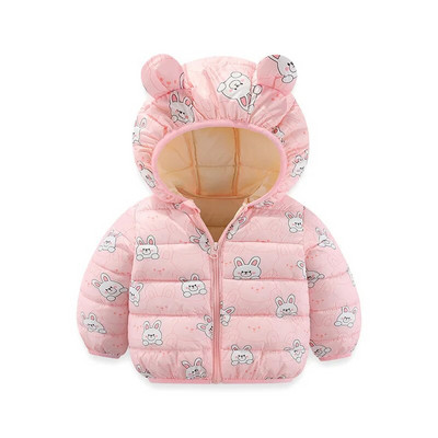 Jachetă de iarnă cu glugă cu puf, cu glugă, cu imprimeu dulce de desene animate, băiat, fată, 0-6 ani, versiunea coreeană 2023, îmbrăcăminte nouă la modă pentru copii