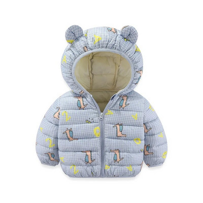 Jachetă de iarnă cu glugă cu puf, cu glugă, cu imprimeu dulce de desene animate, băiat, fată, 0-6 ani, versiunea coreeană 2023, îmbrăcăminte nouă la modă pentru copii