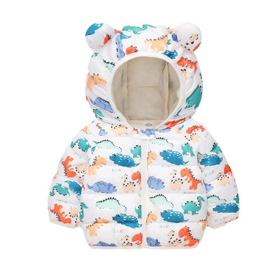 Jachetă de iarnă cu glugă cu puf, cu glugă, cu imprimeu dulce de desene animate, băiat, fată, 0-6 ani, versiunea coreeană 2023, îmbrăcăminte nouă la modă pentru copii