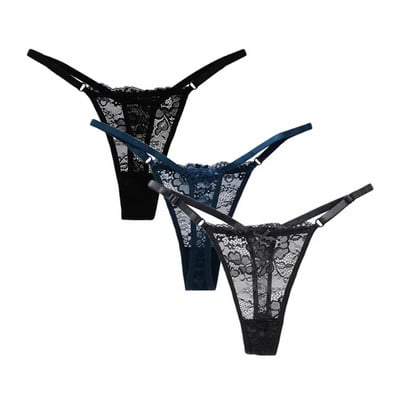 3 buc/set, curea reglabilă, tanga din plasă și șnur G, sexy, cu talie joasă, fără sudură, chiloți pentru femei