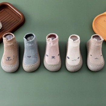 Бебешки чорапи Обувки Топлина за новородени Обувки за момчета Меки гумени маратонки Сладки цветове Бебешки обувки за прохождане за момичета за първа стъпка