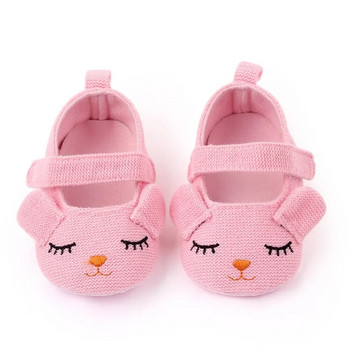 Бебешки обувки със сладка усмивка на принцеса Едноцветни плетени меки дъна Пролетни обувки за първо малко дете 0-18 месеца Обувки за новородено момиче