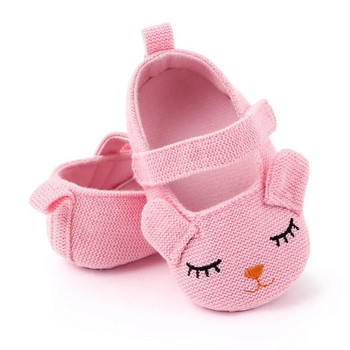 Baby Cute Smile Princess Παπούτσια μονόχρωμα πλεκτά με μαλακό κάτω μέρος για την άνοιξη Παπούτσια για πρώτη νηπιακή ηλικία 0-18 μηνών Βρεφικά παπούτσια για νεογέννητο κορίτσι