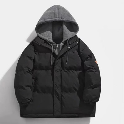 Korea versioon, puuvillase polsterdatud meeste sügistalv uus trend, lühikesed sulerõivad moodne leivamantel, paksendatud kaelusega jakk